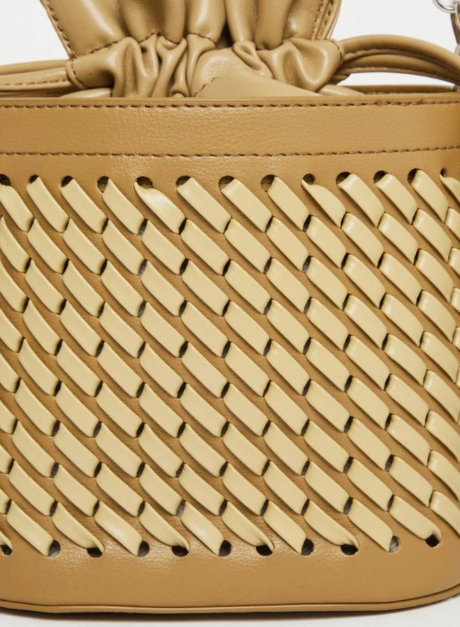 ستايلي حقيبة دلو منسوجة بحزام